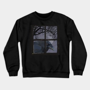The raven in the window looking at you Crewneck Sweatshirt